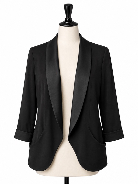 Wilfred Jackets & Blazers - Aritzia Wilfred Chevalier Blazer Black Quiet Luxury Career Interview Silk Size 4